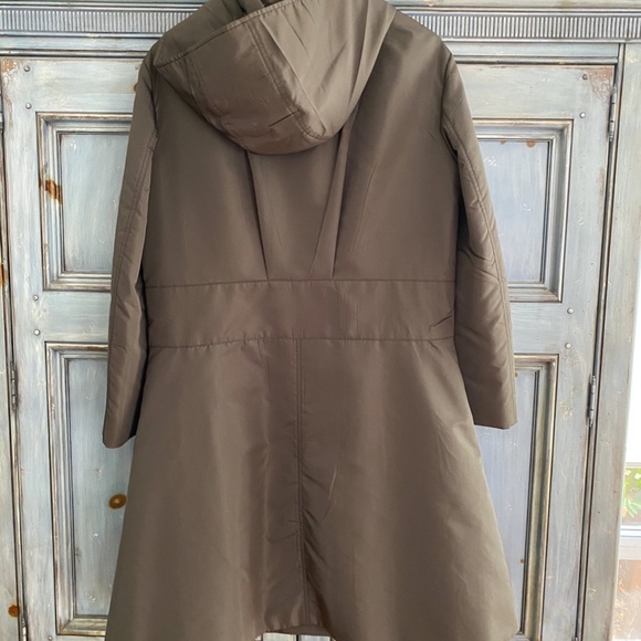 Prada olivy taupe silk blend long jacket size 40 - Picture 6 of 8